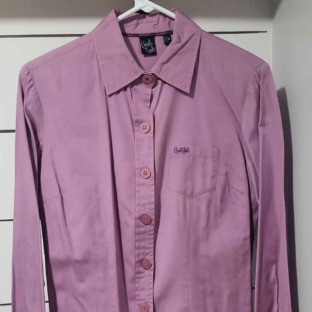 Cruel Girl Western Purple Button-Up Shirt